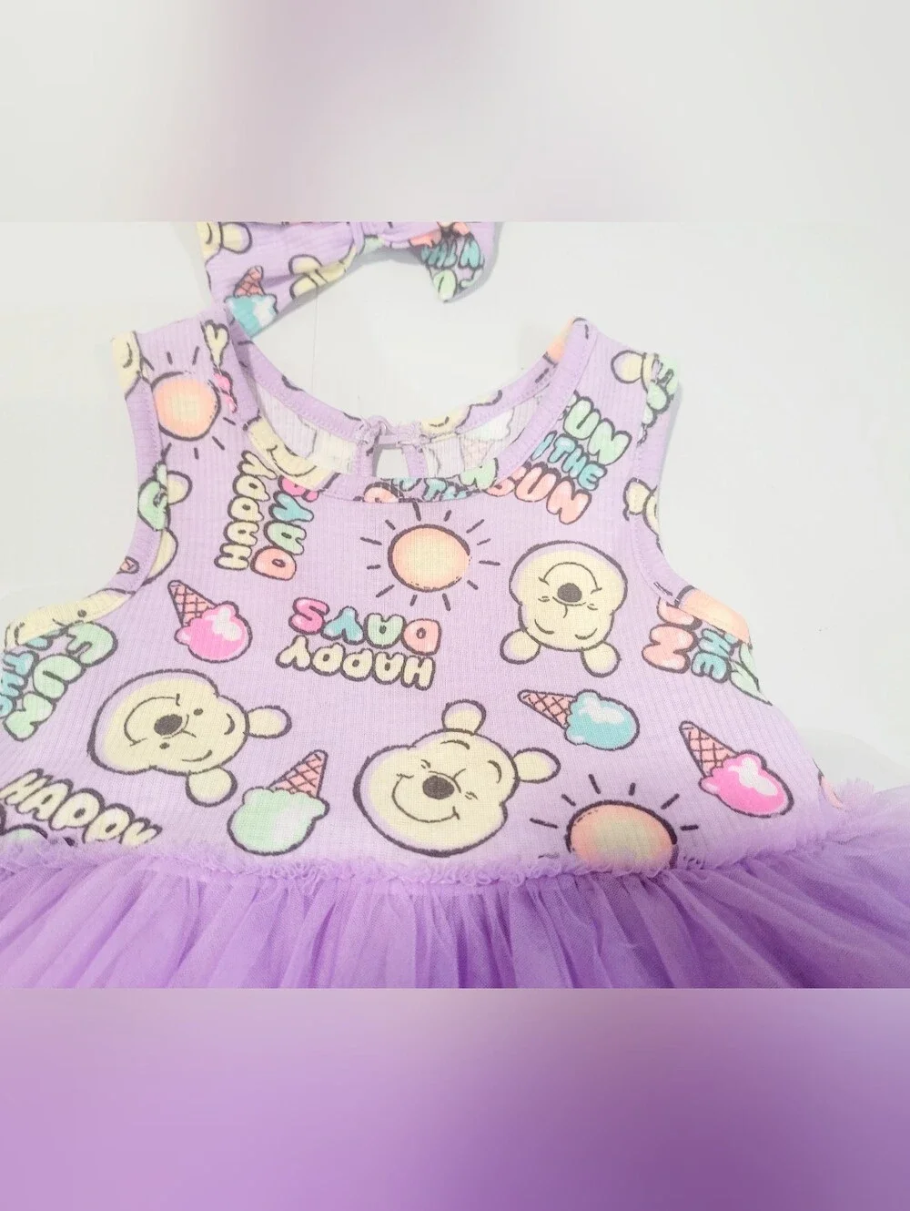 Disney Baby Winnie the Pooh tutu dress/bodysuit set in size 18 months Excellent